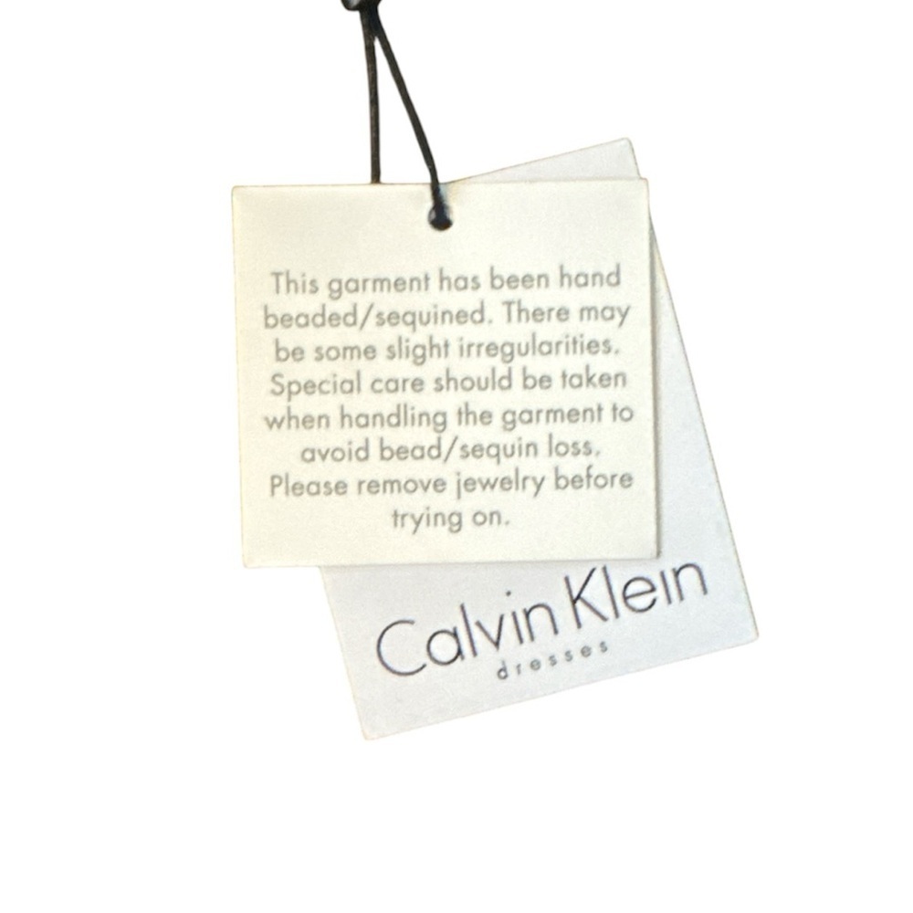 Calvin Klein Black Asymmetrical Dress with Embellishments/sequins. So pretty!๐คฉ - Picture 4 of 6